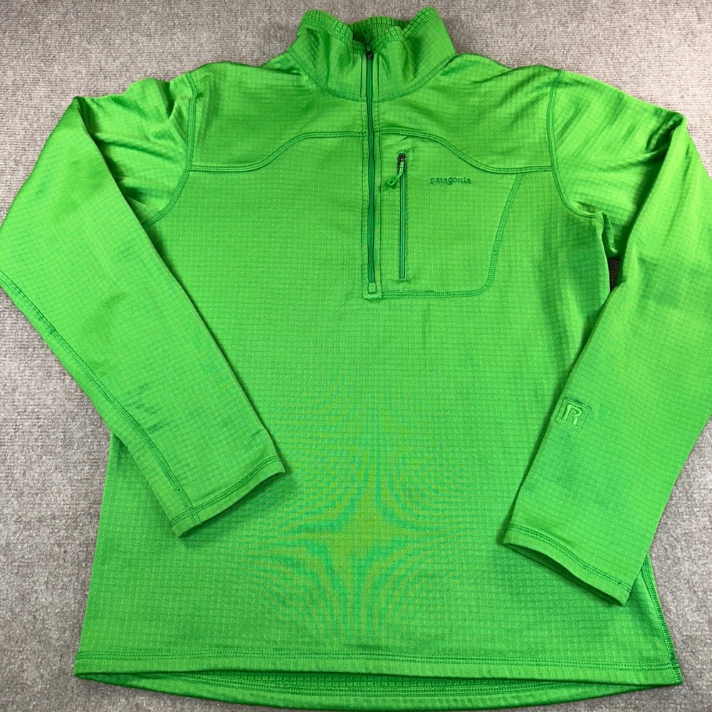 Patagonia R1 Regulator Fleece Quarter Zip Pullover Lime Green Mens Medium